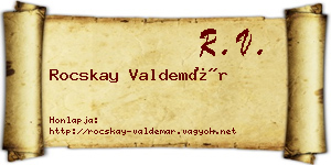 Rocskay Valdemár névjegykártya
